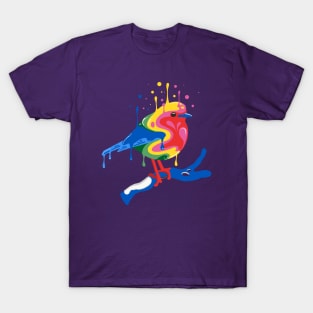 Melting Rainbow Robin T-Shirt